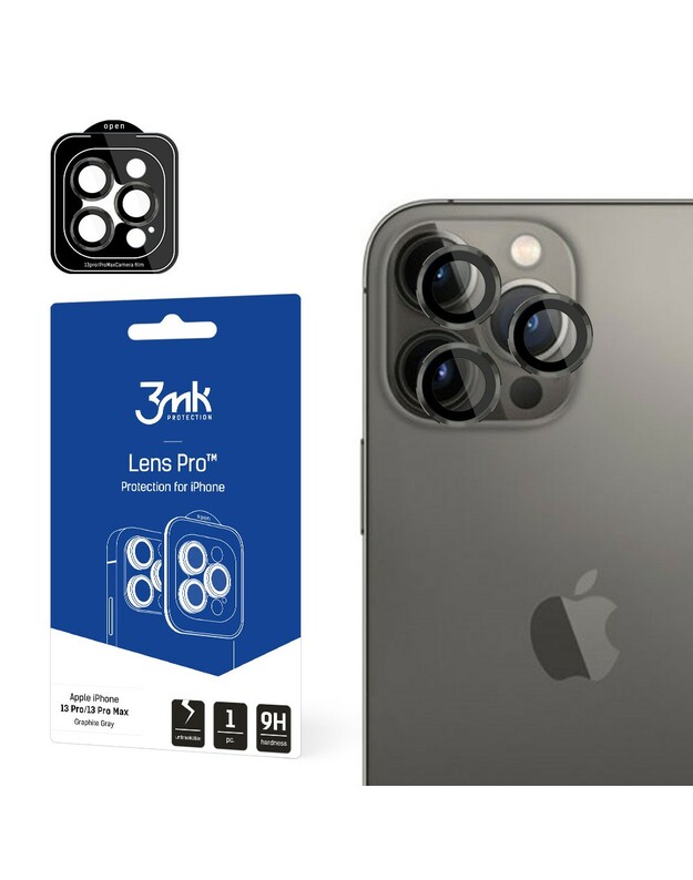 Apsauginis stikliukas kamerai 3mk Lens Pro Apple iPhone 14 Pro/14 Pro Max juodas