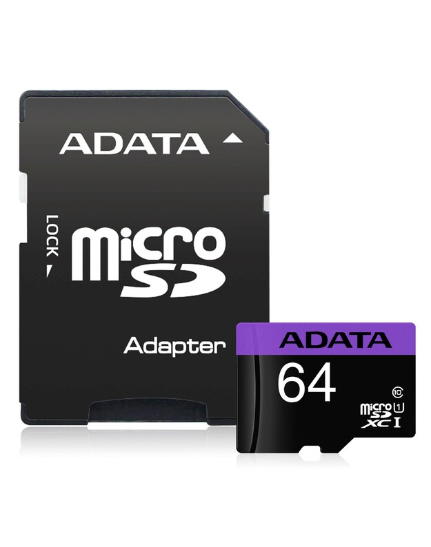 Atminties korta ADATA microSD 64GB (UHS-I Class 10) + SD adapter