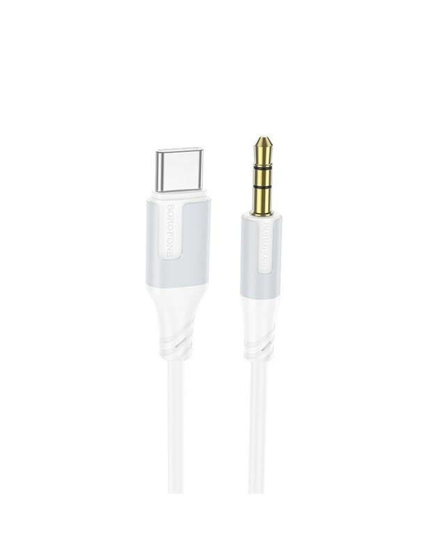 Audio kabelis Borofone BL19 USB-C to 3,5mm baltas