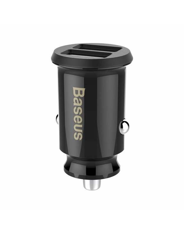 Automobilinis įkroviklis Baseus Grain (3.1A) su 2 USB jungtimis juodas CCALL-ML01