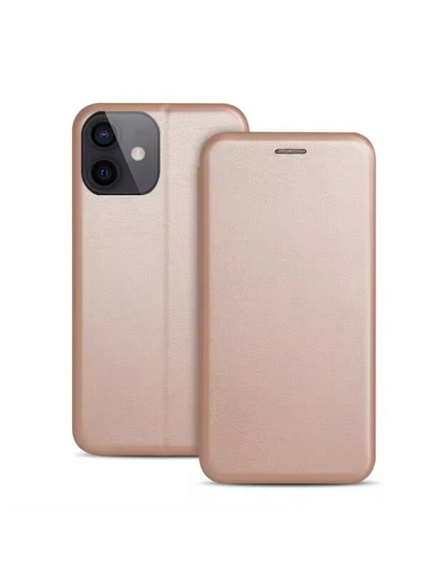 Dėklas Book Elegance Huawei P20 Lite rožinis-auksinis