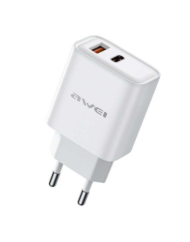 Įkroviklis Awei PD81-EU USB-A/USB-C baltas