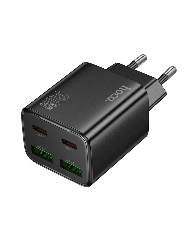 Įkroviklis Hoco N56 2xUSB-C/2xUSB-A PD30W juodas