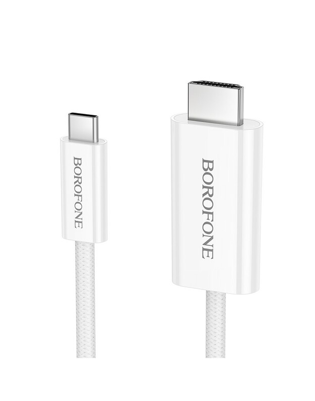 Kabelis Borofone DH10 USB-C to HDMI 1.8m baltas