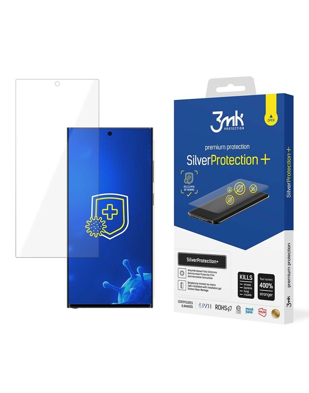 LCD apsauginė plėvelė 3mk Silver Protection+ Samsung S918 S23 Ultra 5G