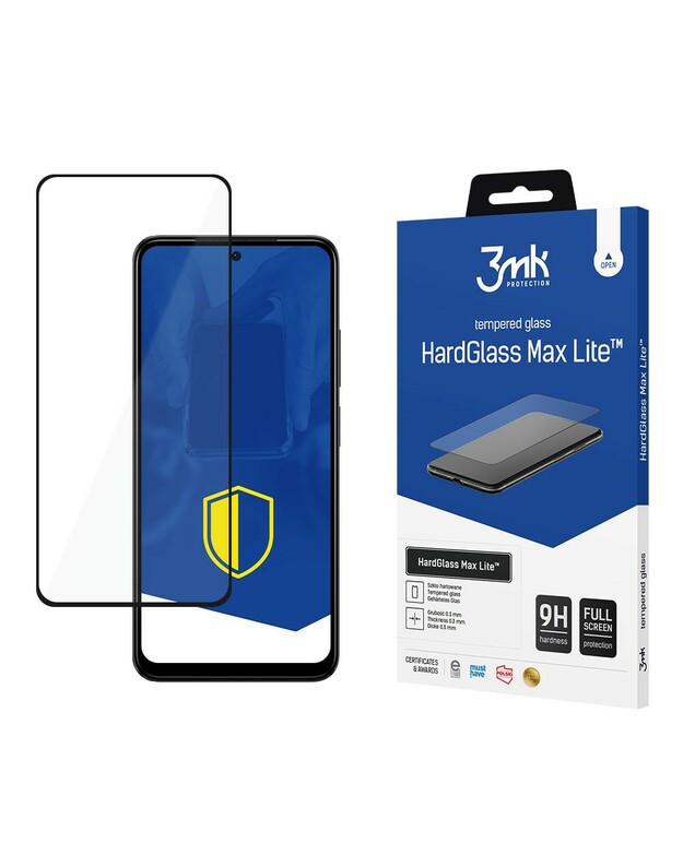 LCD apsauginis stikliukas 3mk Hard Glass Max Lite Xiaomi Redmi Note 12S juodas