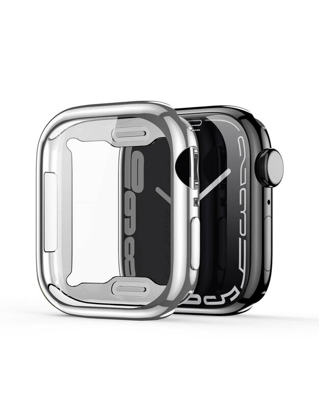 LCD apsauginis stikliukas/dėklas Dux Ducis Samo Apple Watch 44mm sidabrinis