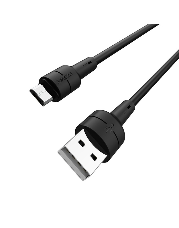 USB kabelis Borofone BX30 microUSB 1.0m silikoninis juodas