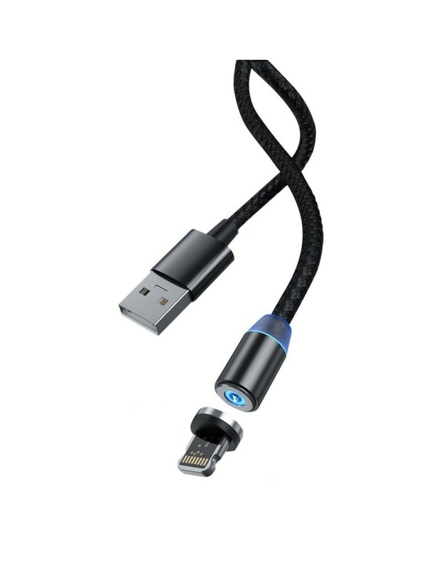 USB kabelis Devia Gracious Magnetic Lightning 1.0m juodas 5V 2.1A