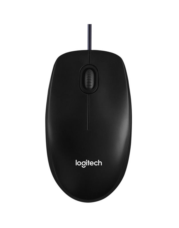 LOGITECH B100 Corded Mouse - BLACK - USB - B2B