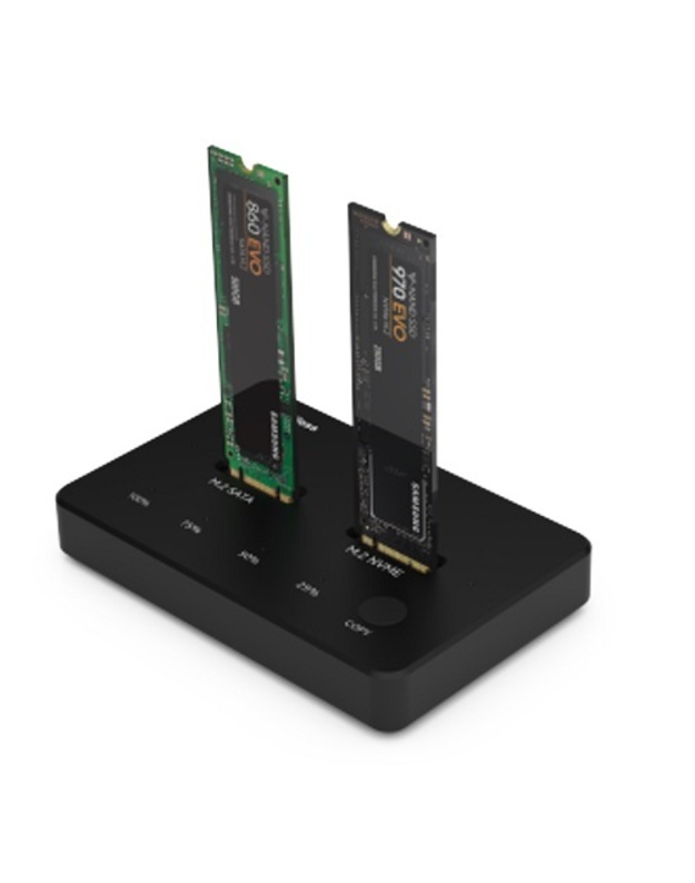 Docking Station 2x M.2 NVME+SATA SSD iki 10Gbps