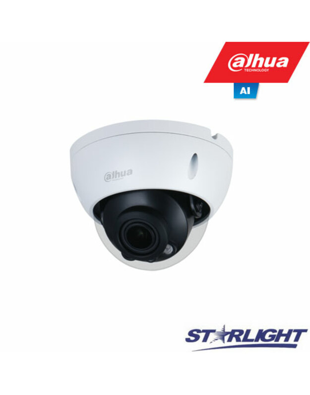 IP kamera HDBW3841R-ZS 8MP, IR pašvietimas iki 40m, 2.7mm-13.5mm 113°-31°, SMD, IVS, AI, IK10