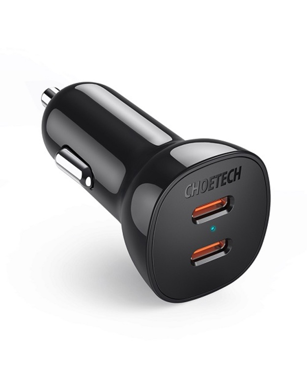 Kroviklis CHOETECH 2xUSB-C: 12-24V, 40W, QC3.0+ PD