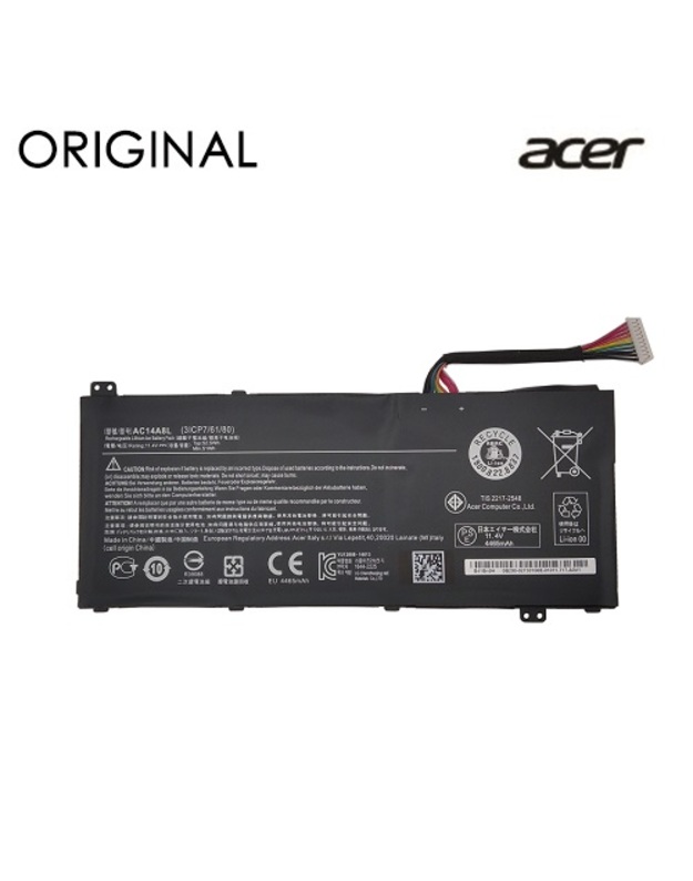 Nešiojamo kompiuterio baterija ACER AC14A8L, 4465mAh, Original