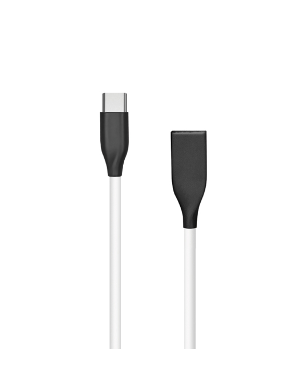 Silikoninis kabelis USB-USB-C (baltas, 1m)