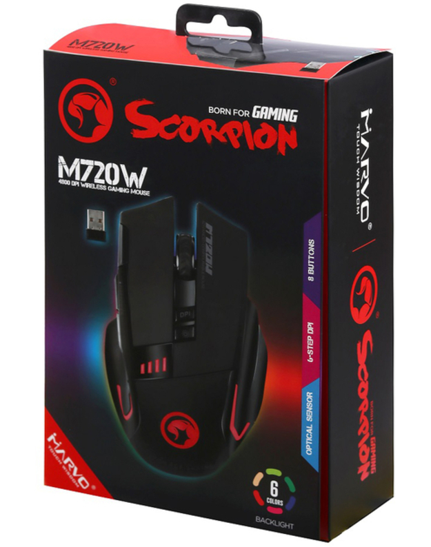 Marvo Scorpion M720W 4800DPI belaidė žaidimų pelė